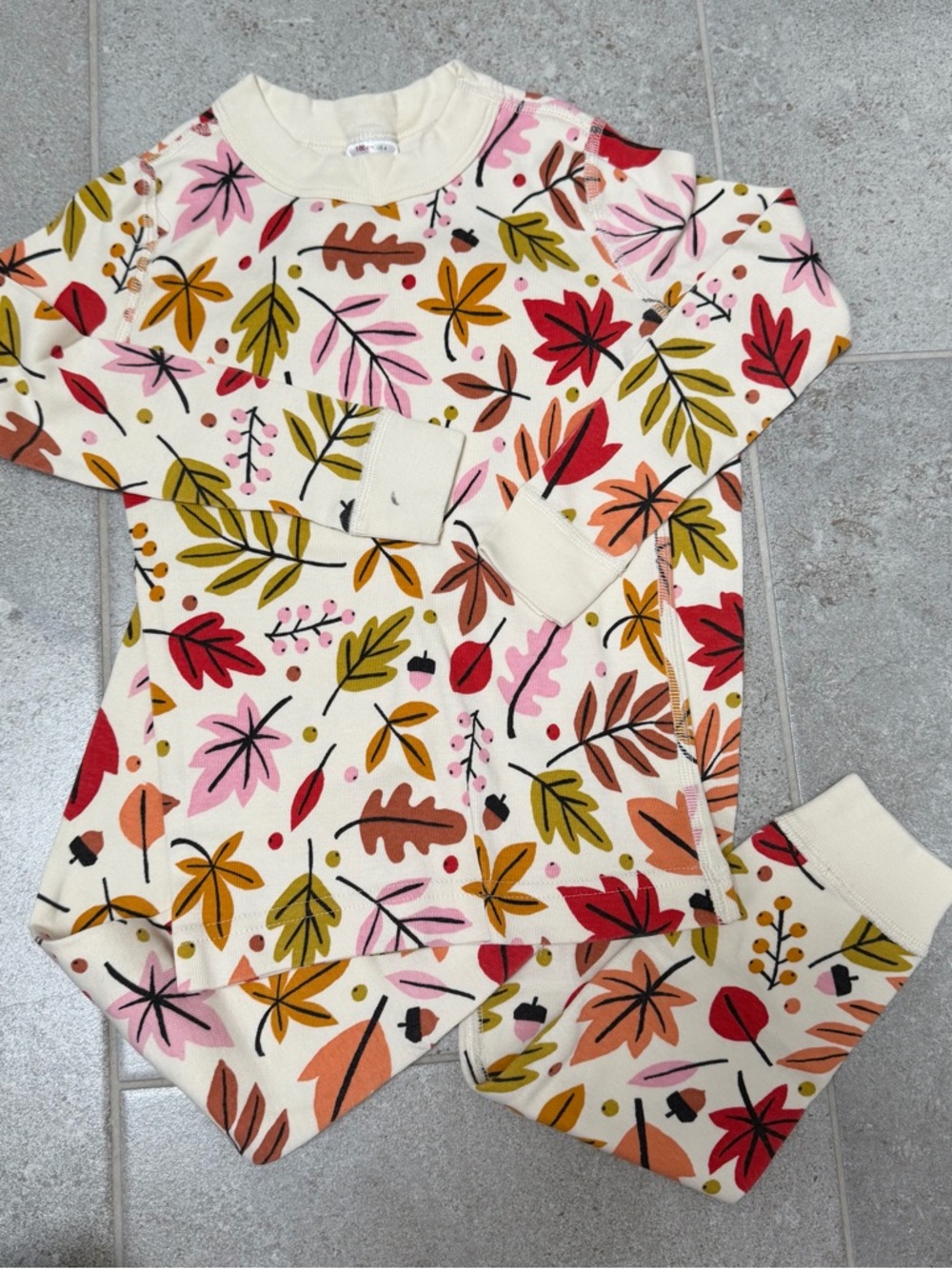 Hanna Andersson Long Johns with Multicolor Leaf and Acorn Print size 4/100cm